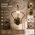 Wooden Plant Lamp SVG, Hanging Planter Lamp, Laser Cut Files, Wooden Pendant Light, Plant Holder Lamp, Glowforge Files, LightBurn Files, CNC Files, Digital Download