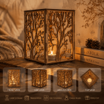 Tree of Life Lantern, Laser Cut File, SVG DXF AI EPS PDF, Wooden Candle Holder, Glowforge File, LightBurn Template, CNC Wood Craft Pattern, Home Decor, DIY Lantern, Gift Idea, Digital Download, Instant Download