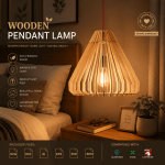 Wooden Pendant Lamp SVG | Laser Cut Ceiling Light Template | 3D Hanging Lamp DXF | Glowforge LightBurn Files | CNC Wood Decor | Digital Download - Image 2