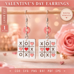 Valentine's Day Earrings 2 Romantic Earrings Template Instant Download - Image 7