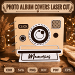 Photo Album Cover SVG | Laser Cut Wedding Album Template | Wooden Memory Book Cover | Digital Download - Image 5