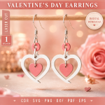 Valentine's Day Earrings 2 Romantic Earrings Template Instant Download - Image 4