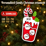 Custom Family Ornament SVG | Christmas Tree Ornament - Image 8