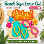 Beach House Sign SVG | Coastal Wall Decor Laser Cut File | Instant Download | CDR SVG PNG DXF PDF EPS - Image 8