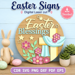 Easter Signs SVG | Easter Door Sign Laser Cut File | Digital Download | CDR SVG PNG DXF PDF EPS - Image 8