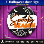 Halloween Door Sign SVG | Spooky Welcome Sign Laser Cut File | Digital Download | CDR SVG PNG DXF PDF EPS - Image 8