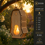 Fairy House Garden Lantern Laser Cut Files, Mushroom Fairy Lantern SVG, Woodland Garden Decor, Glowforge SVG DXF PDF EPS - Image 7