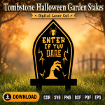 Halloween Graveyard Stakes SVG | Tombstone Yard Decor Laser Cut - Image 8