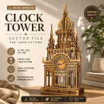 Clock Tower Wooden Model SVG Bundle | 3D Laser Cut Clock Tower Vector | DXF SVG EPS AI PDF | CNC Wood Craft | Glowforge Files | Instant Download