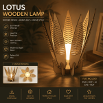 Lotus Wooden Pendant Lamp SVG | Laser Cut Hanging Lamp Files | Leaf Chandelier DXF | CNC Wood Light Template | Digital Download