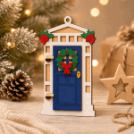 Christmas Door Ornament SVG Bundle, Holiday Door Hanger Cut Files, Christmas Wreath Decor, Layered Laser Cut Designs, Cricut Glowforge - Image 3