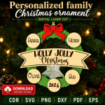 Custom Family Ornament SVG | Christmas Tree Ornament - Image 9