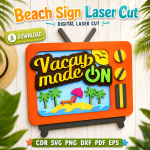 Beach House Sign SVG | Coastal Wall Decor Laser Cut File | Instant Download | CDR SVG PNG DXF PDF EPS - Image 9