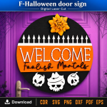 Halloween Door Sign SVG | Spooky Welcome Sign Laser Cut File | Digital Download | CDR SVG PNG DXF PDF EPS - Image 9