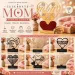 Laser Cut Mom Heart SVG, Mothers Day Sign, Metal Decor Laser Cut File, Glowforge SVG, CNC DXF, EPS, AI, Digital Download