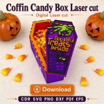 Halloween Coffin Box SVG | Candy Box Laser Cut File - Image 9