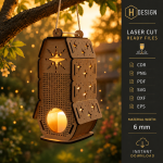 Fairy House Garden Lantern Laser Cut Files, Mushroom Fairy Lantern SVG, Woodland Garden Decor, Glowforge SVG DXF PDF EPS - Image 8