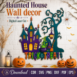 Haunted House SVG | Halloween Wall Decor Laser Cut - Image 9