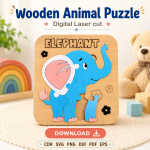 Animal Puzzle SVG | Wooden Montessori Puzzle Laser Cut - Image 9