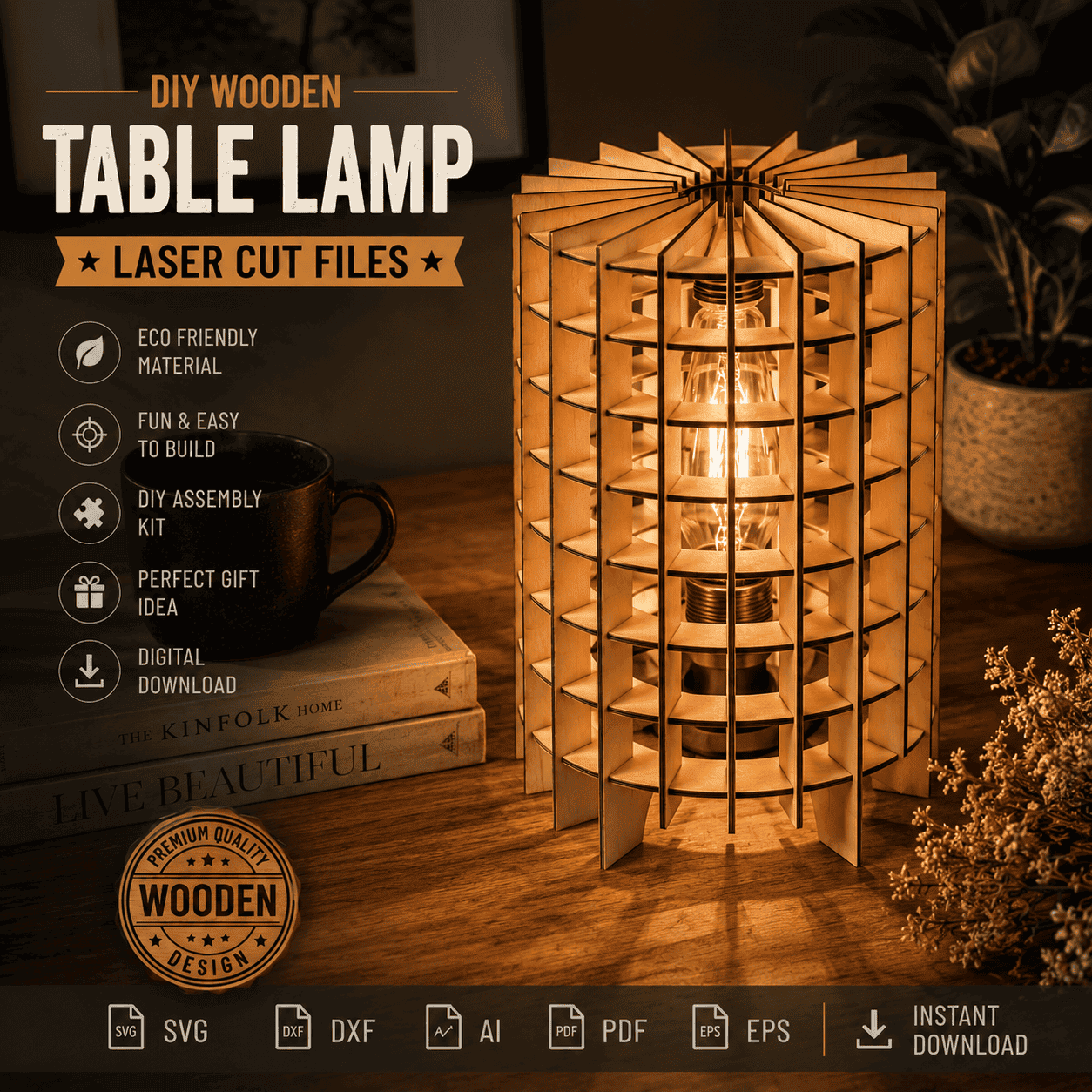 82b976e1-0e82-487e-96f1-b27ab176985a(1) Modern Wooden Table Lamp SVG | DIY Laser Cut Files | Glowforge, xTool, LightBurn | Geometric Wooden Lamp | Instant Download - Image 1