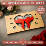 Valentine's Day Money Holder Laser Cut File, Heart Gift Card Holder Template, SVG DXF PDF PNG, Digital Download Option 4 (cao cấp hơn, marketing) - Image 4