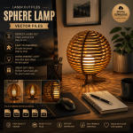 Sphere Lamp Laser Cut Files SVG Wooden Globe Lamp Vector 3D Laser Cut Lamp Template CNC Glowforge DXF AI EPS PDF DIY Wood Lamp Digital Download