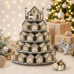 Christmas Advent Calendar SVG Laser Cut File, 3D House Tower 24 Day Countdown, Wooden Xmas Calendar DXF PDF EPS - Image 4