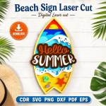 Beach House Sign SVG | Coastal Wall Decor Laser Cut File | Instant Download | CDR SVG PNG DXF PDF EPS - Image 10