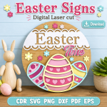 Easter Signs SVG | Easter Door Sign Laser Cut File | Digital Download | CDR SVG PNG DXF PDF EPS - Image 10