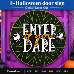 Halloween Door Sign SVG | Spooky Welcome Sign Laser Cut File | Digital Download | CDR SVG PNG DXF PDF EPS - Image 10