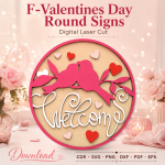 Valentines Day Round Sign SVG, Digital Download, Valentines Door Hanger, Laser Cut File, Farmhouse Valentines Decor, CDR SVG PNG DXF PDF EPS - Image 10