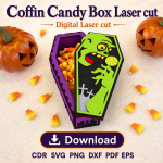 Halloween Coffin Box SVG | Candy Box Laser Cut File - Image 10