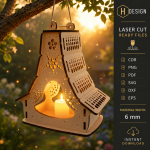 Fairy House Garden Lantern Laser Cut Files, Mushroom Fairy Lantern SVG, Woodland Garden Decor, Glowforge SVG DXF PDF EPS - Image 9