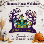Haunted House SVG | Halloween Wall Decor Laser Cut - Image 10