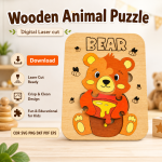Animal Puzzle SVG | Wooden Montessori Puzzle Laser Cut - Image 10