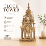 Clock Tower Wooden Model SVG Bundle | 3D Laser Cut Clock Tower Vector | DXF SVG EPS AI PDF | CNC Wood Craft | Glowforge Files | Instant Download - Image 2