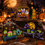 Halloween Layered SVG Bundle | 3D Halloween Scene SVG | Halloween Bench & Graveyard SVG | Witch, Zombie, Pumpkin, Hocus Pocus