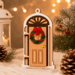 Christmas Door Ornament SVG Bundle, Holiday Door Hanger Cut Files, Christmas Wreath Decor, Layered Laser Cut Designs, Cricut Glowforge - Image 4