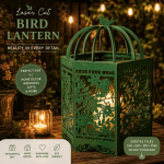 Laser Cut Bird Lantern SVG | 3D Wooden Lantern Laser Cut Files | Bird & Floral Candle Lantern | Glowforge LightBurn DXF PDF PNG Cricut Instant Download