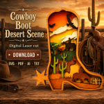 Cowboy Boots SVG, 3D Layered, Glowforge Laser Cut
