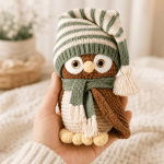 Little Owl Crochet Pattern PDF, Winter Owl Amigurumi Tutorial, Cute Bird Plush Pattern, Christmas Digital Download - Image 2