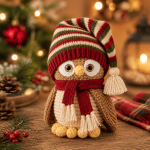 Little Owl Crochet Pattern PDF, Winter Owl Amigurumi Tutorial, Cute Bird Plush Pattern, Christmas Digital Download - Image 3