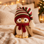Little Owl Crochet Pattern PDF, Winter Owl Amigurumi Tutorial, Cute Bird Plush Pattern, Christmas Digital Download - Image 4