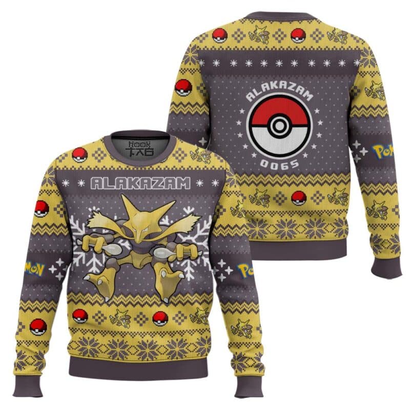 Alakazam PKM Ugly Christmas Sweater, Unisex Holiday Gift