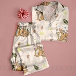 Bambi Mom Fall Autumn Unisex Satin Pajamas Set, Spooky Season Pajamas , Long Sleeve And Short Styles - Image 3