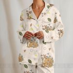 Bambi Mom Fall Autumn Unisex Satin Pajamas Set, Spooky Season Pajamas , Long Sleeve And Short Styles - Image 6
