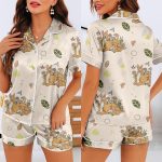 Bambi Mom Fall Autumn Unisex Satin Pajamas Set, Spooky Season Pajamas , Long Sleeve And Short Styles - Image 8