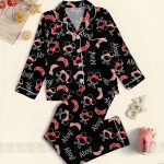 Black Mickey Minnie Pirate Satin Pajamas Set, Cute Youth Bandana PJ Outfit, Vacation Pajama Gift - Image 2