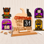 Halloween Countdown Calendar SVG | Pumpkin Countdown Sign SVG | Interchangeable Number Blocks | Laser Cut File | Glowforge SVG | Halloween Decor | Digital Download