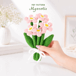 Crochet Flower Bouquet Pattern PDF, Pink Daisy Bouquet Crochet Pattern, Handmade Flower Tutorial, DIY Crochet Flowers, Digital Download